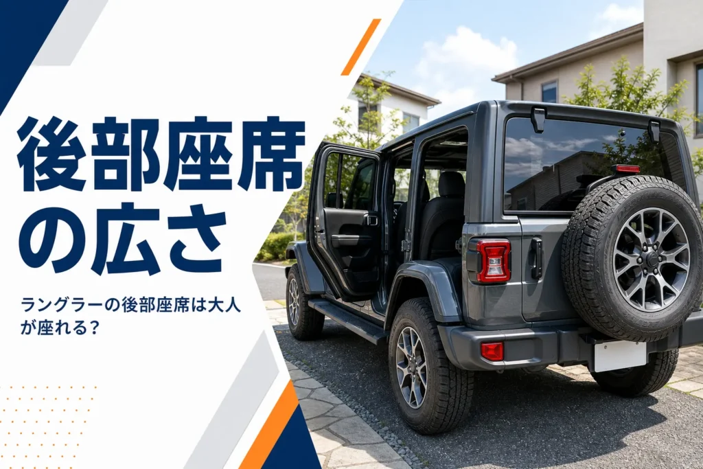 後席ドアを開けたラングラーの後部座席