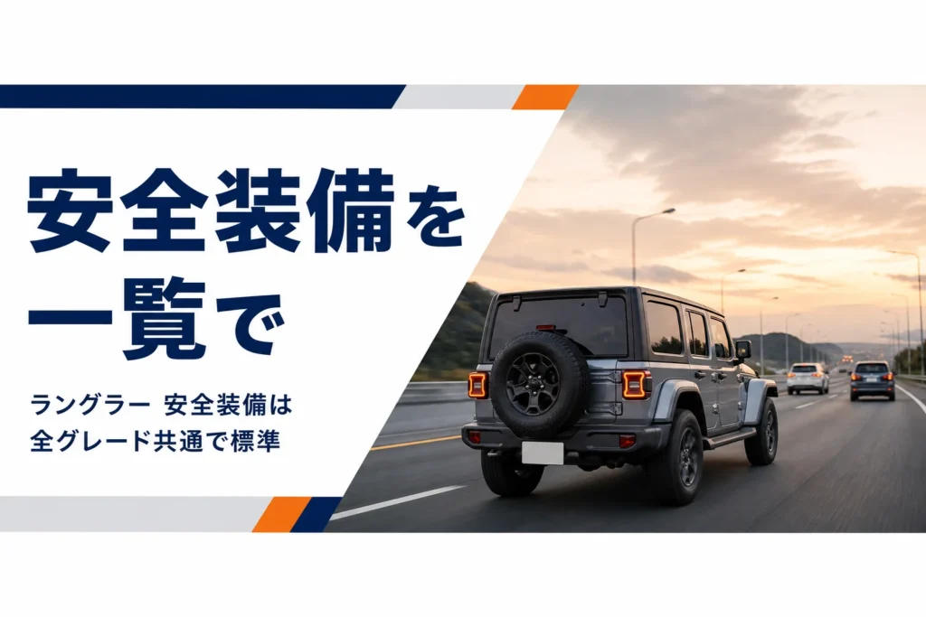 高速道路を走るラングラーを斜め後ろから見た様子