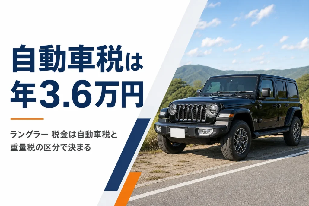 道路わきに止まったラングラー
